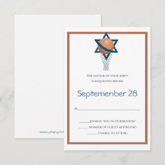 Oranje blauw Joods Basketball Reply Kaart