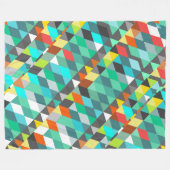 Oranje blauw modern Mint Abstract driehoekspatroon Fleece Deken (Voorkant (Horizontaal))