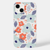 Oranje & blauw modern ventilatorpatroon Case-Mate iPhone case (Achterkant)