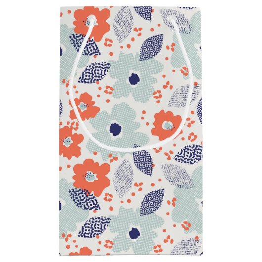 Oranje & blauw modern ventilatorpatroon klein cadeauzakje (Achterkant)