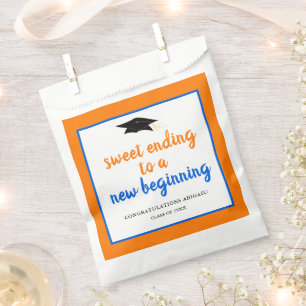 Oranje blauw, nieuw begin Afstuderen, draagtas Bedankzakje