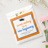Oranje blauw, nieuw begin Afstuderen, draagtas Bedankzakje (Gezegeld)