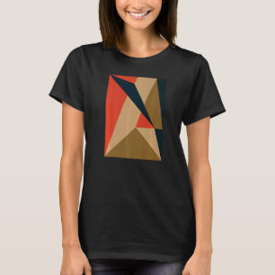 Oranje Blauw Olive Veige Abstract Geometrisch T-shirt