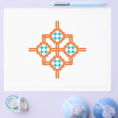 Oranje blauw ornament flyer (Enkel)