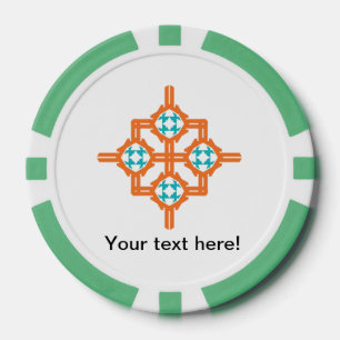 Oranje blauw ornament poker chips