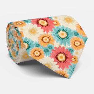 Oranje Blauw Rood Wit Zomer Bloemen Stropdas