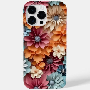 ORANJE BLAUW ROZE WIT 3-D LOOK BLOEMEN Case-Mate iPhone 14 PRO MAX HOESJE