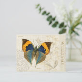  Oranje blauw vlinder Botanisch Briefkaart (Staand voorkant)