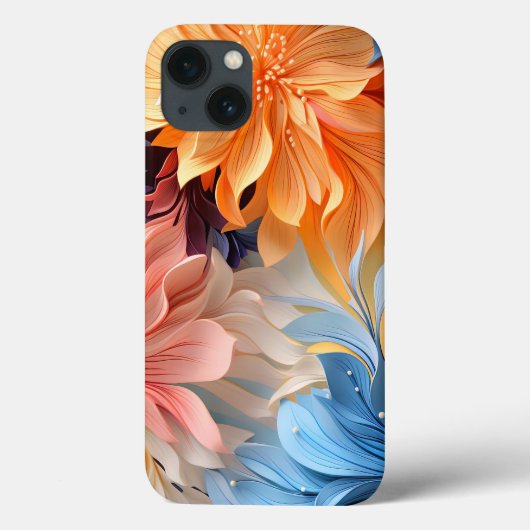 Oranje blauwbloei en bladeren Case-Mate iPhone case (Achterkant)