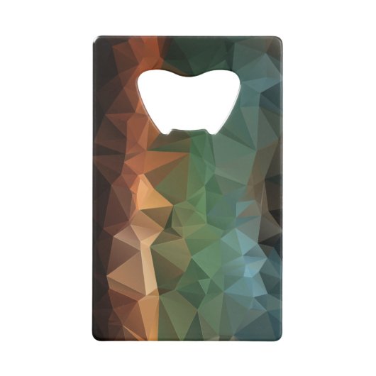 Oranje Blauwe Abstracte Pyramide Art Kredietkaart Flessenopener (Voorkant)