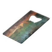 Oranje Blauwe Abstracte Pyramide Art Kredietkaart Flessenopener (Voorkant Gekanteld)