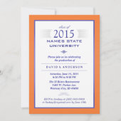 Oranje & Blauwe Formele Uitnodiging voor het Afstu (Voorkant)