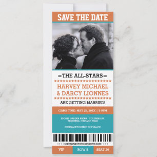 Oranje & Blauwe Sport Ticket Save the Date