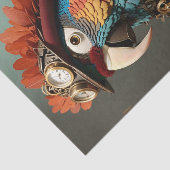 Oranje & Blauwe Steampunk Parrot Tissuepapier (Detail)