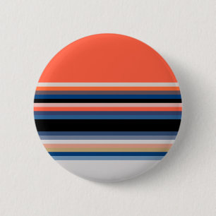 Oranje blauwe strepen ronde button 5,7 cm