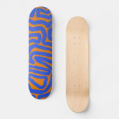 Oranje blauwe strepen skateboard (Voorkant)