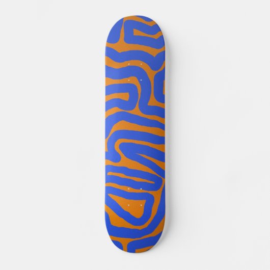 Oranje blauwe strepen skateboard (Voorkant)