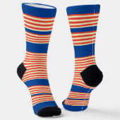Oranje blauwe strepen sokken (Gebogen)
