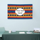Oranje Blauwe Windmolen Abstract Ontwerp Spandoek (Beurs)