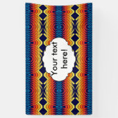 Oranje Blauwe Windmolen Abstract Ontwerp Spandoek (Verticaal)