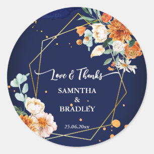 Oranje blauwe zeebrasem blauw dank u ronde sticker