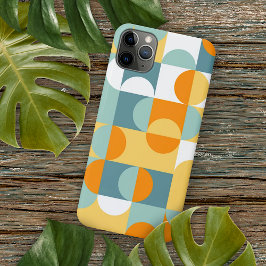 Oranje Blauwgroen blauw Seafoam Green Retro Art Pa iPhone 11 Pro Max Hoesje