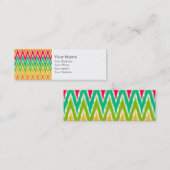 Oranje Blauwgroen Ikat Chevron Zig Zag Stripes Pat Mini Visitekaartje (Voorkant / Achterkant)