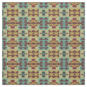 Oranje Blauwgroen Turquoise Green Dark Red Ethnic Stof