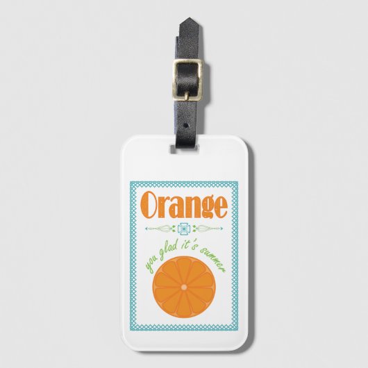 Oranje blij dat het zomereinde van het schooljaar  bagagelabel (Voorkant (verticaal))