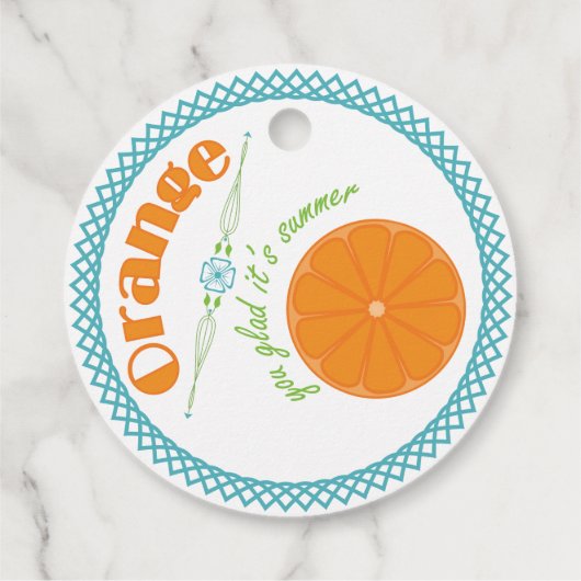 Oranje, blij dat het zomerfruitthema is bedankjes labels (Achterkant)
