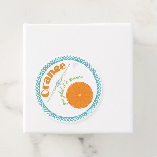 Oranje, blij dat het zomerfruitthema is bedankjes labels (In situ)