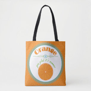 Oranje, blij dat het zomerfruitthema is draagtas