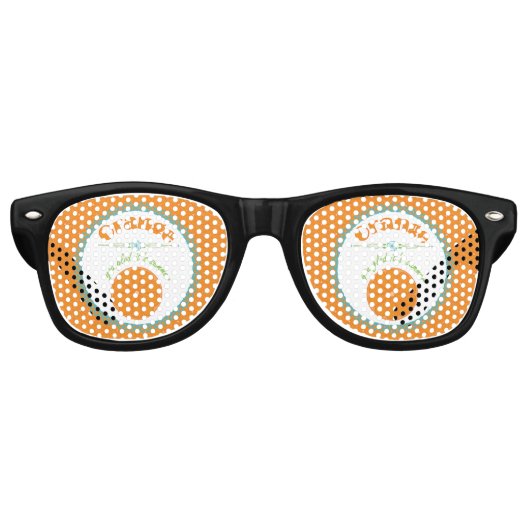 Oranje, blij dat het zomerfruitthema is retro zonnebril (Voorkant)