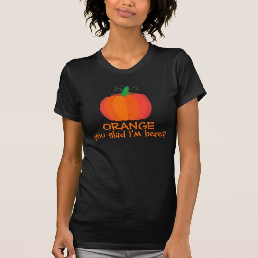 Oranje, blij dat ik hier ben grappig t-shirt (Voorkant)