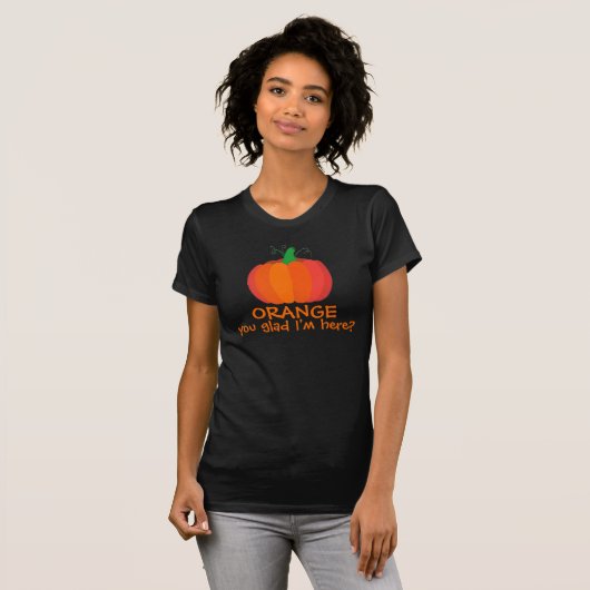 Oranje, blij dat ik hier ben grappig t-shirt (Voorkant volledig)