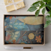 Oranje bloeiende boom decoupage tissuepapier (Geschenk)