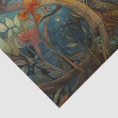 Oranje bloeiende boom decoupage tissuepapier (Detail)