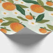 Oranje bloem Citrus Clementine Cadeaupapier (Hoek)
