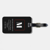 Oranje Bloem met Monogram Bagagelabel (Achterkant horizontaal)