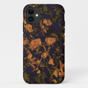Oranje bloem tegen bladcamouflagepatroon iPhone 11 hoesje