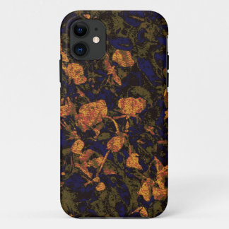 Oranje bloem tegen bladcamouflagepatroon iPhone 11 hoesje