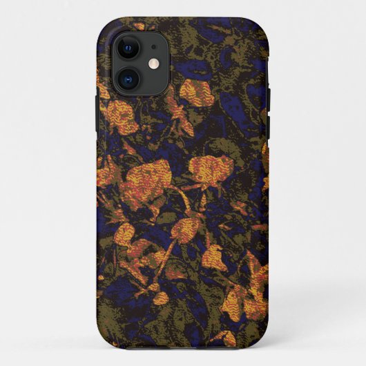 Oranje bloem tegen bladcamouflagepatroon Case-Mate iPhone case (Achterkant)