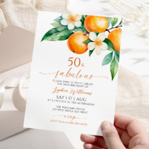 Oranje Bloemen 50 & Uitnodiging voor Verjaardag