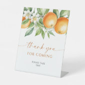 Oranje Bloemen Bedankt voor Coming Sign Reclamebord Met Voetstuk (Voorkant)