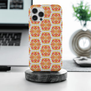 Oranje bloemen, bloemmotief, bloemmotief iPhone 15 pro max hoesje