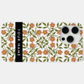 Oranje bloemen, bloemmotief, Boho, Jouw naam Case-Mate iPhone Case (Achterkant (horizontaal))