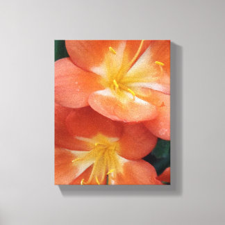 Oranje bloemen canvas afdruk