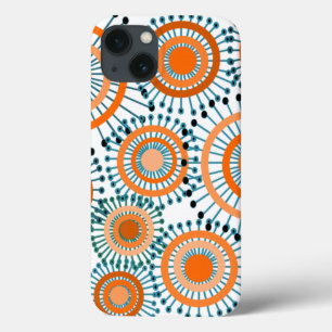Oranje bloemen iPhone 13 hoesje