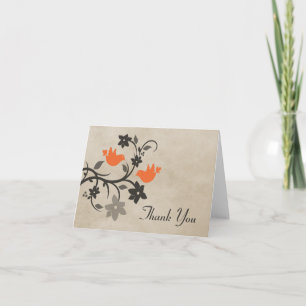 Oranje bloemen Dank je wel Bedankkaart