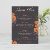 Oranje bloemen Elegant gastronomisch menu (Staand voorkant)